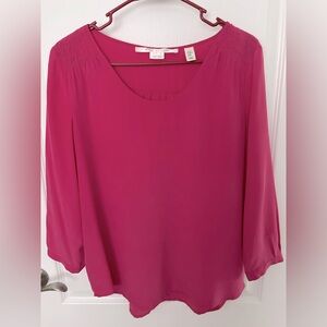 100% Silk Max Studio, Long Sleeve, Pop Over Top